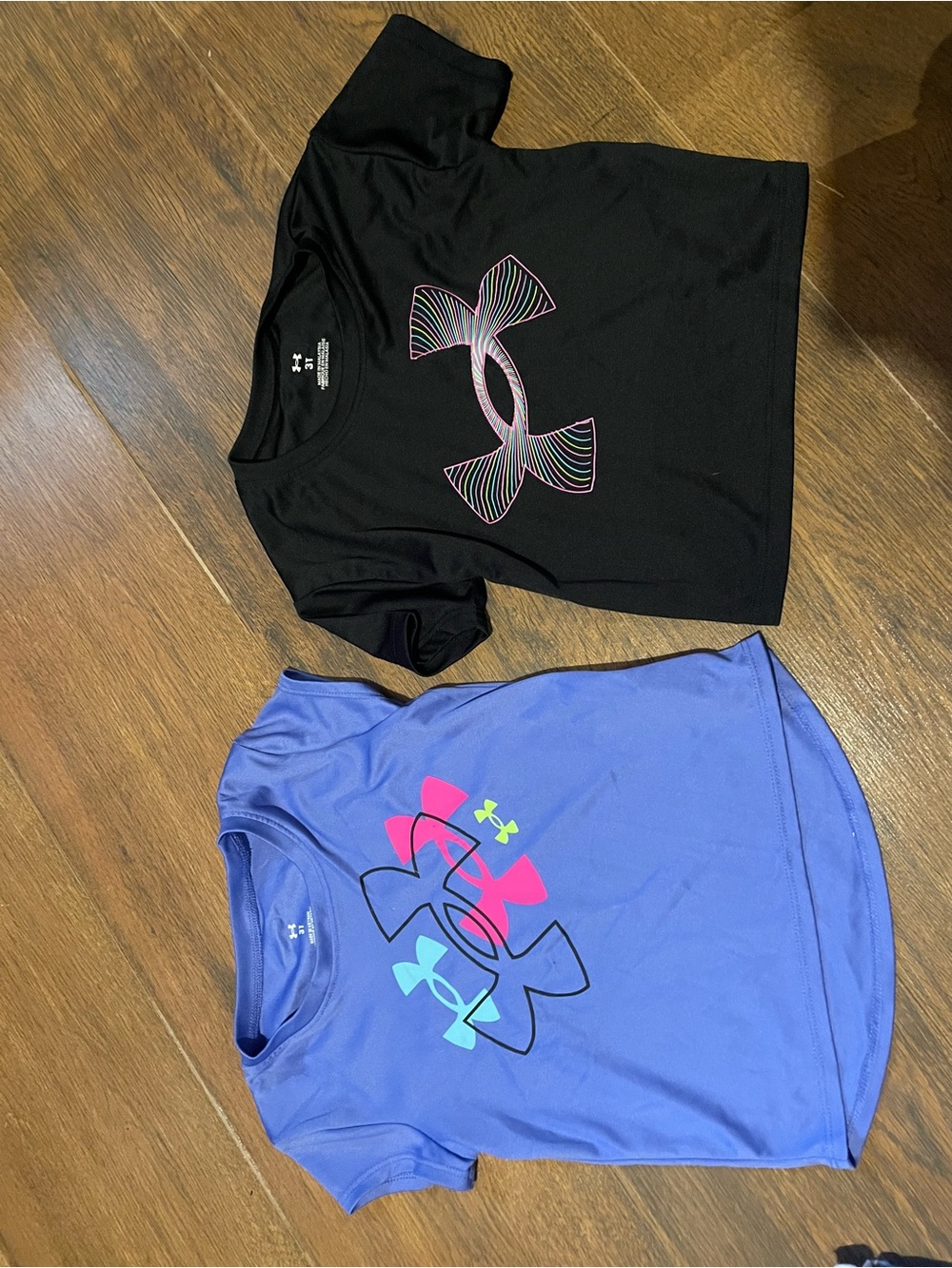Under Armour Kids Short Sleeve Tee - Black & Purple with Neon Logo
